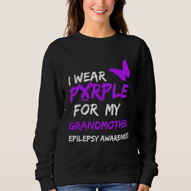 Moletom Epilepsy I Wear Purple For My Grandmother Ribbon (Frente)