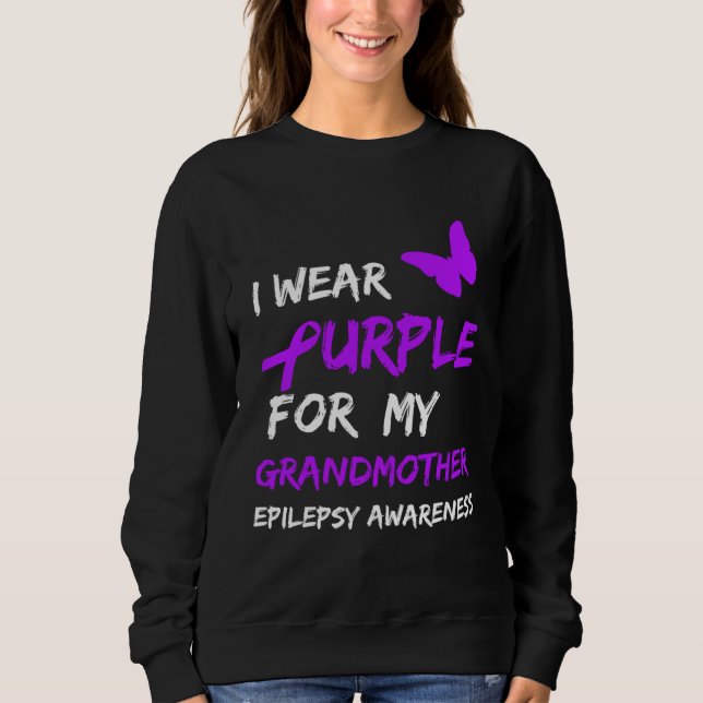 Moletom Epilepsy I Wear Purple For My Grandmother Ribbon (Frente)