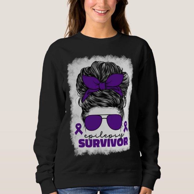 Moletom Epilepsy Survivor For Women Mom Purple Epilepsy Aw (Frente)