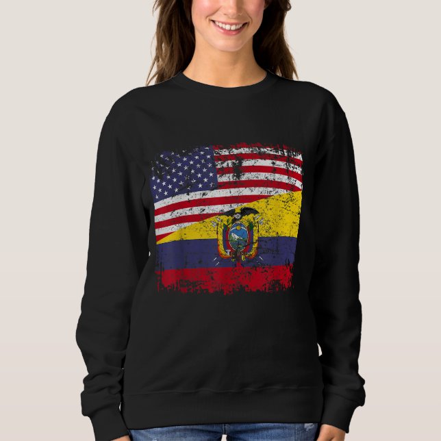 Moletom EQUADORIANO ROOTS Half American Flag USA EQUADOR F (Frente)