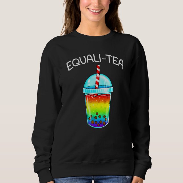 Moletom Equali - Tea Rainbow Cute Boba Bubble Tea - Lgbtq (Frente)
