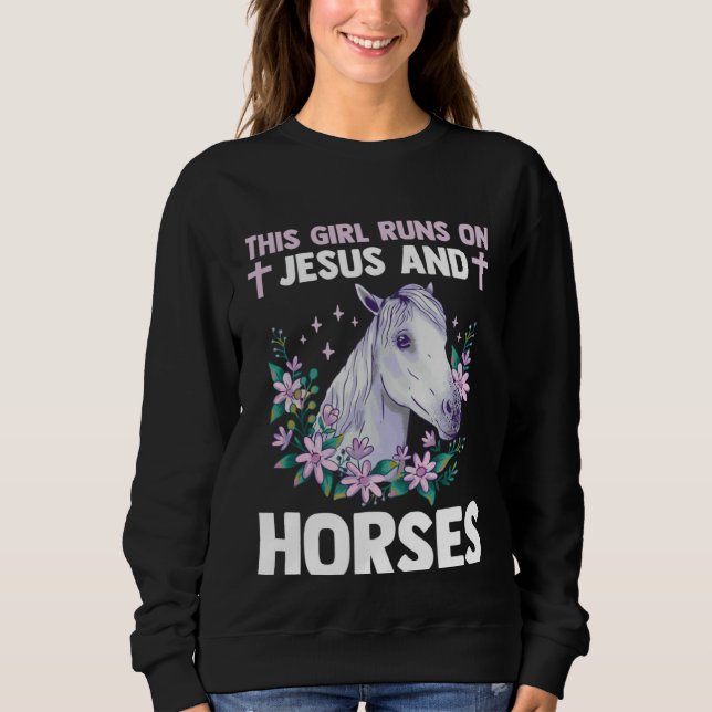Moletom Equestrian Christian This Girl Runs On Jesus And H (Frente)