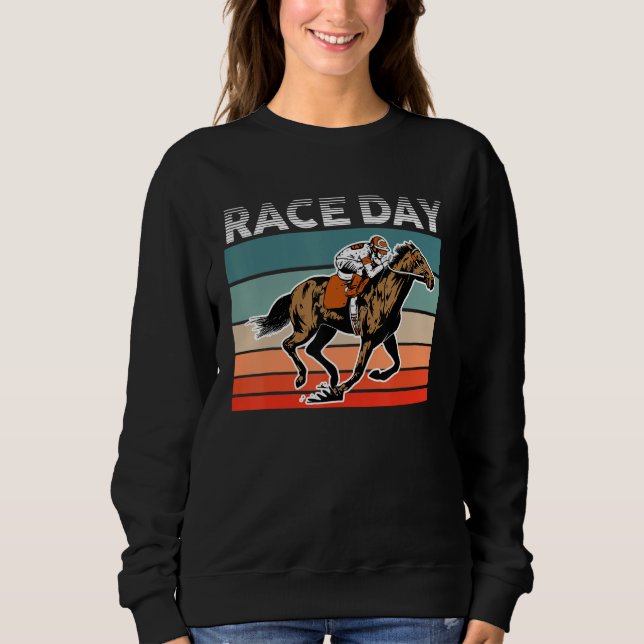 Moletom Equestrian Horse Racing Racer Horse Jockey Retro R (Frente)