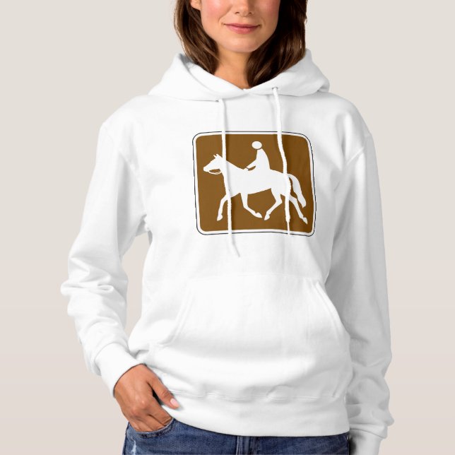 Moletom Equestrian Trail Riding Horse Silhouette Icon (Frente)