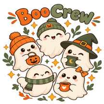 Equipe Boo Fantasma Família Halloween Fofo