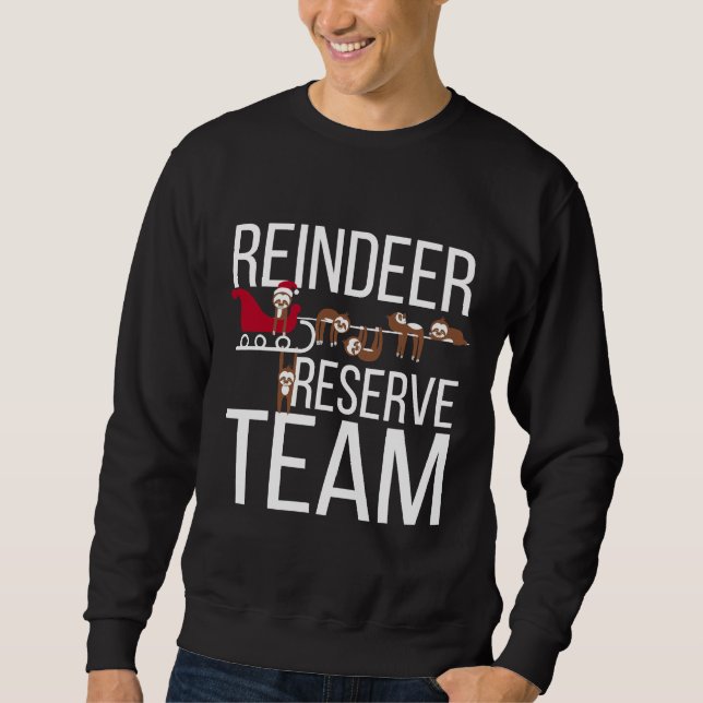 Moletom Equipe da Reserva de Reindeers Engraçada Sloth Chr (Frente)