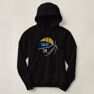 Moletom equipe de basquete de ouro azul personalizada em p