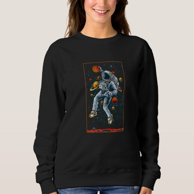 Moletom Equipe de Basquete Espacial de Astronauta Esporte  (Frente)
