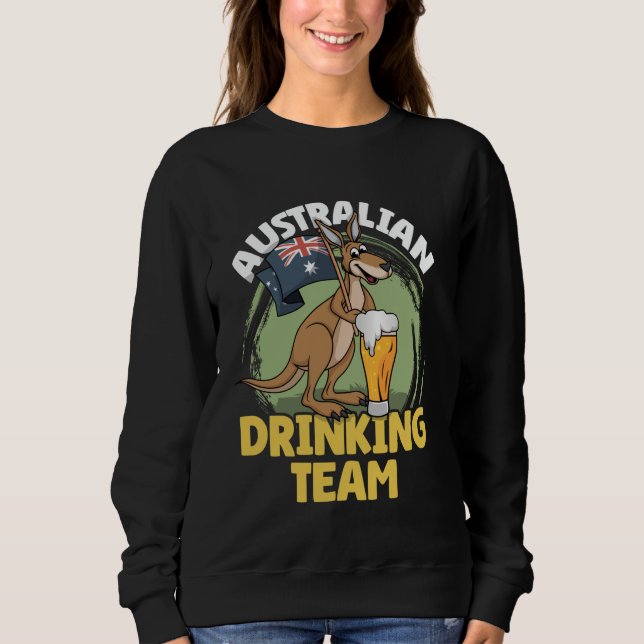 Moletom Equipe de Bebendo australiana Flag Kangaroo (Frente)