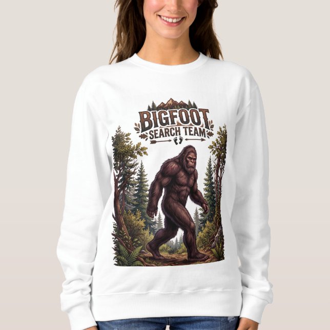 Moletom Equipe de Busca de Bigfoot Sasquatch em Trilhas (Frente)