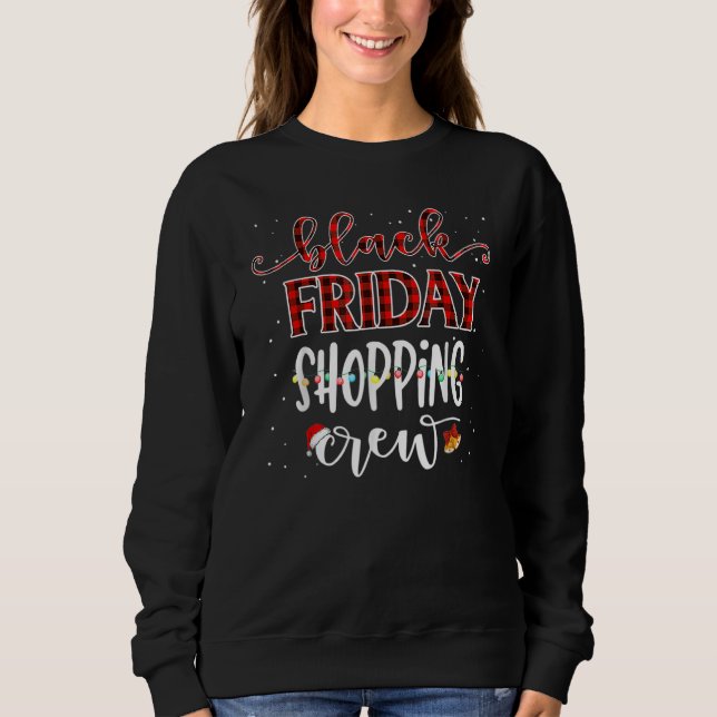 Moletom Equipe de Compras de Sexta-feira Natal Preto Compr (Frente)