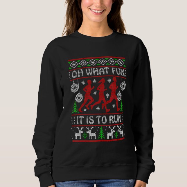 Moletom Equipe de corrida de Natal  Ideia Que diversão é c (Frente)