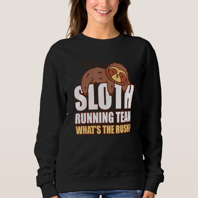 Moletom Equipe de corrida de preguiça   Maratona Qual é o  (Frente)