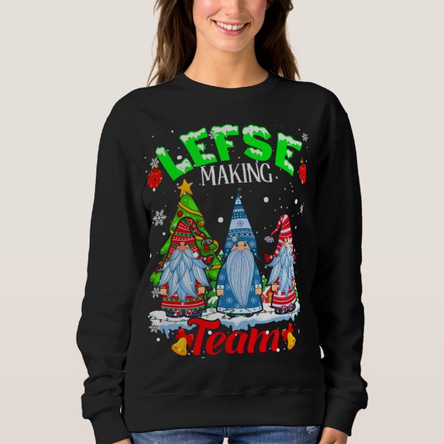 Moletom Equipe de Fazeres de esquerda Gnomos de Natal noru (Frente)