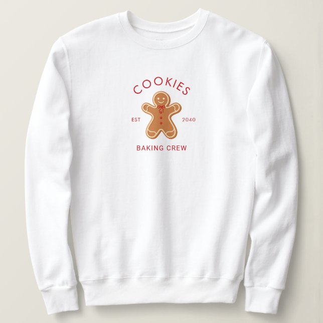 Moletom Equipe de Panificação de Cookies Modernos Natal (Frente do Design)