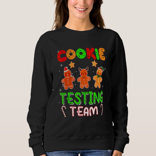 Moletom Equipe de Teste de Biscoitos Natal Três Papai Noel (Frente)