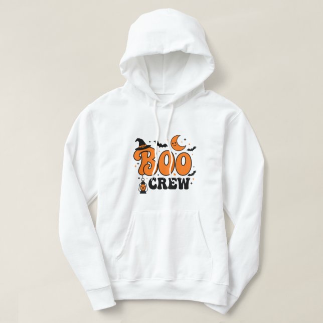 Moletom Equipe Fofo do Boo Retro Design Assustador de Hall (Frente do Design)