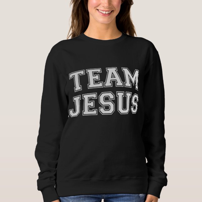 Moletom Equipe Jesus Mulheres Crianças Diversão Cristã (Frente)