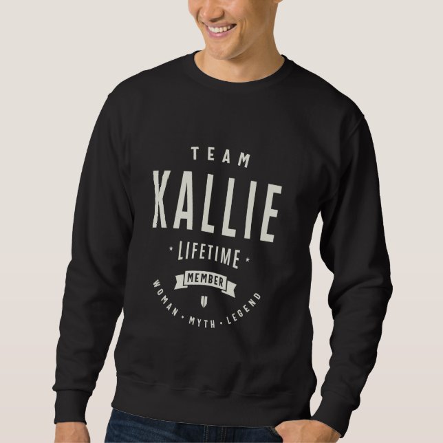 Moletom Equipe Kallie Lifetime Membro Funny Nome Kallie (Frente)