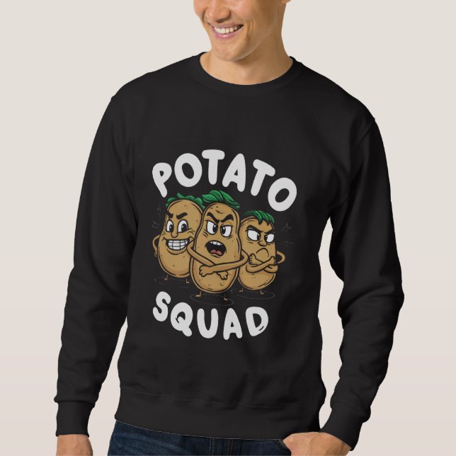 Moletom Equipe Vegetal de Comida Vegan da Batata Esquadrão (Frente)
