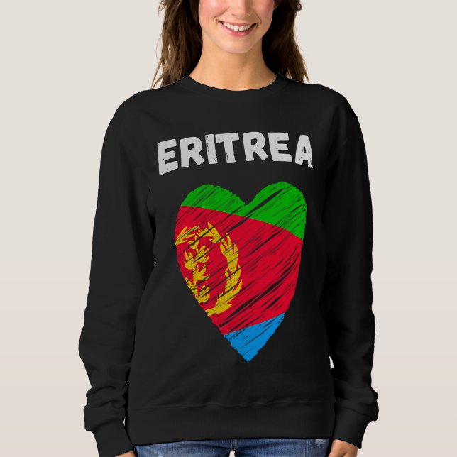 Moletom Eritrea Flag Holiday Eritrea Heart Eritrean Flag (Frente)