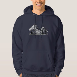 Moletom Esboços em Preto e Branco na Camisola com Capuz Ma