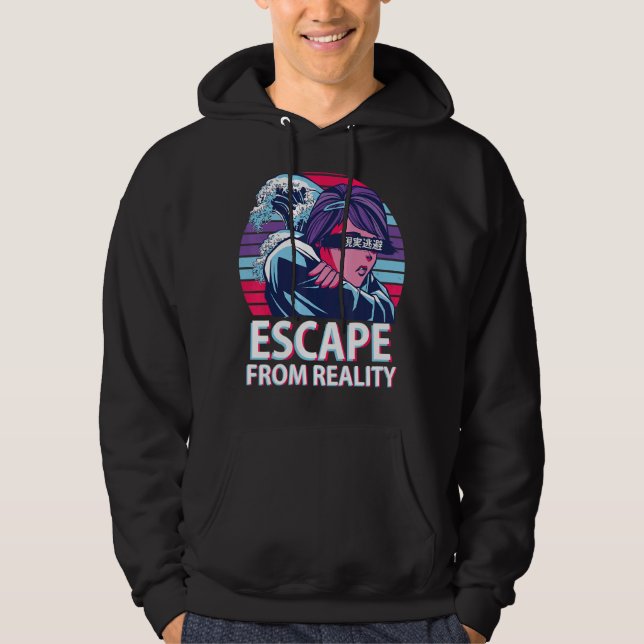 Moletom Escape Da Realidade Do Aestético Vaporwave E Japon (Frente)