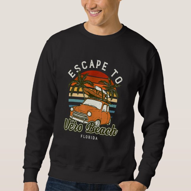 Moletom Escape Para Vero Beach Ocean Florida Beach Bum Fl  (Frente)