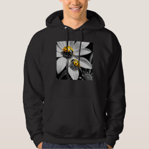 Moletom Escaravelho Amarelo Na Flor Branca Preta