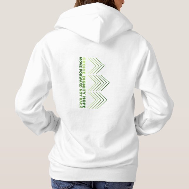 MOLETOM ESCOLHA DIGNIDADE ESPERANÇA AVANÇAR HOODIE (Verso)