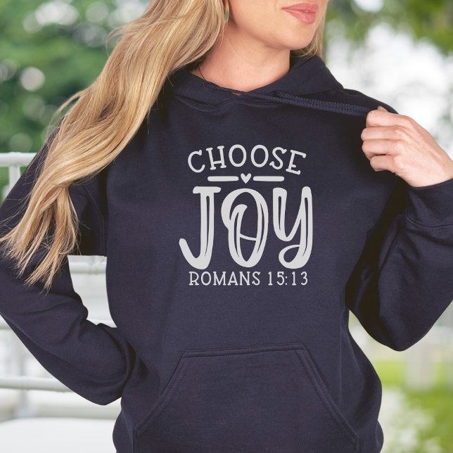 Moletom Escolha JOY Bíblia Verse Christian (Choose JOY Romans 15:13 Bible Verse Christian Hoodie - )