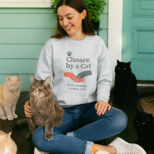 Moletom Escolhido pelo Gato / Slogan de Amante de Gato