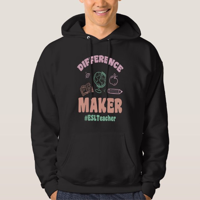 Moletom ESL Teachers Difference Maker ESLTeacher Back To S (Frente)