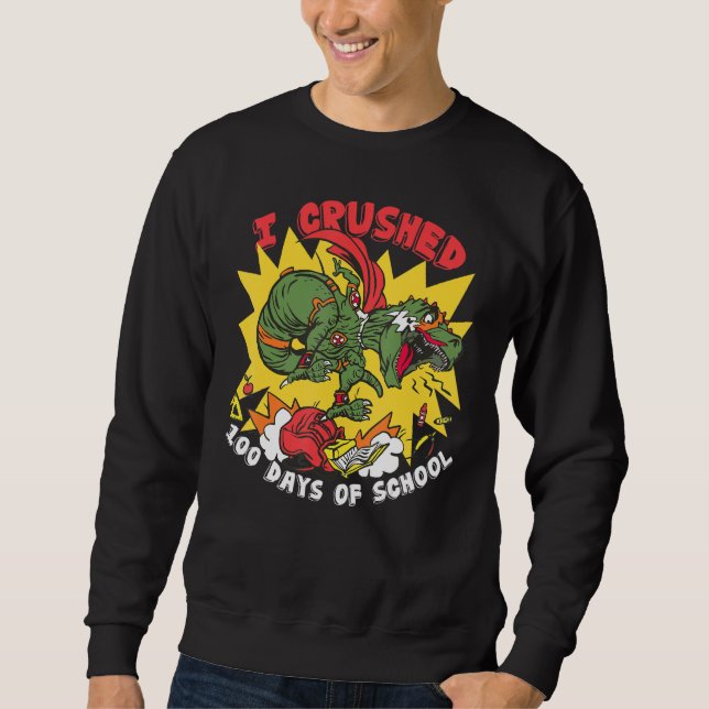 Moletom Esmagei 100 Dias De Dinossauro Escolar T Rex Tee K (Frente)