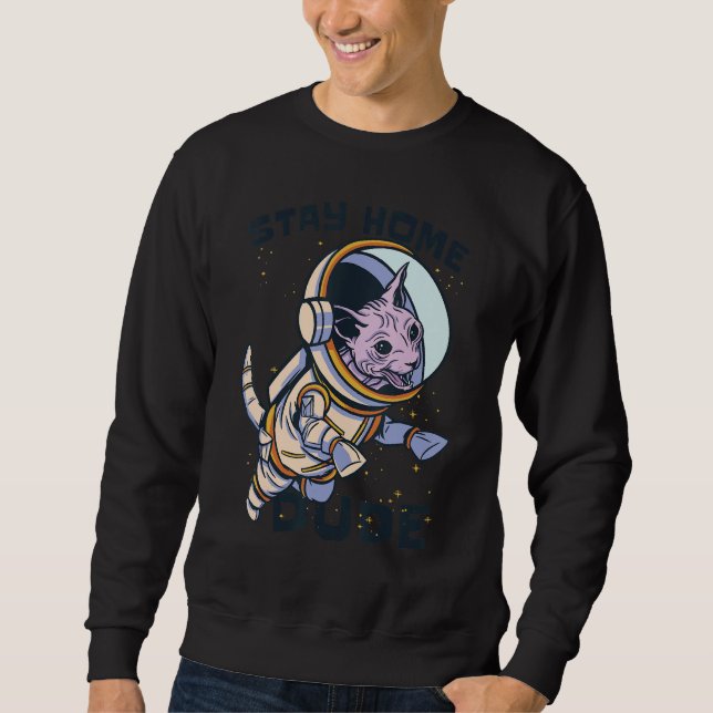 Moletom Espaço do Astronauta de Gato (Frente)