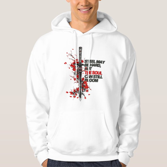 Moletom Espada de Samurai com Folhas de Bordo Vermelhas (Frente)