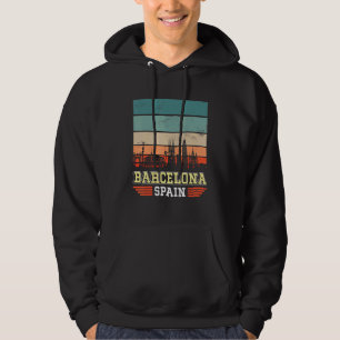Moletom Espanha de Barcelona Retro Vintage Sunset Skyline 