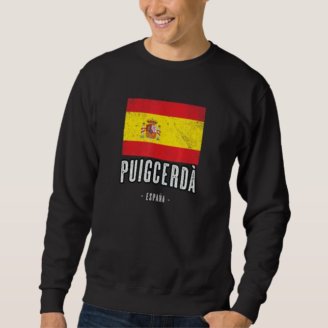 Moletom Espanha Puigcerd ES Flag City - Bandera Ropa - (Frente)