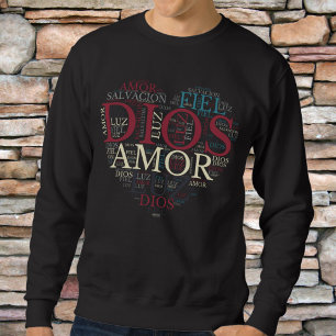 Moletom Espanhol Cristão de Deus e de Coração de Fé
