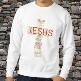 Moletom Espanhol Cristão de Jesus e Fé Cruz Masculina