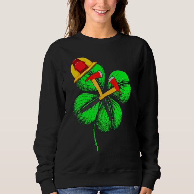 Moletom Espantoso Saint Patrick S Day Firefighter Shamrock (Frente)