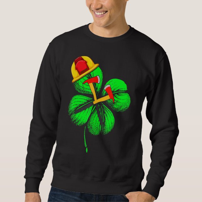 Moletom Espantoso Saint Patrick S Day Firefighter Shamrock (Frente)