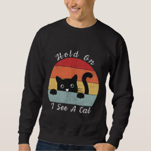 Moletom Espera, Vejo Um Gato, Brincadeira E Gato Humoroso
