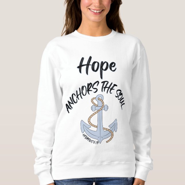 Moletom Esperança ancora a Bíblia da alma, fala mulher (Frente)