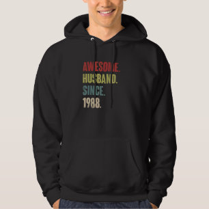 Moletom Espetacular Marido desde 1988 34 Aniversário de Ca