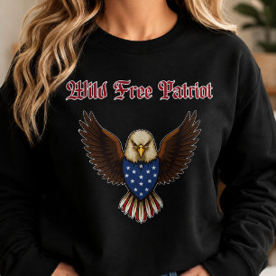 Moletom Espírito Americano Patriota Selvagem Livre Desenho