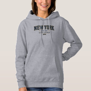Moletom Espírito da Cidade de Nova York Vintage Varsity Ca