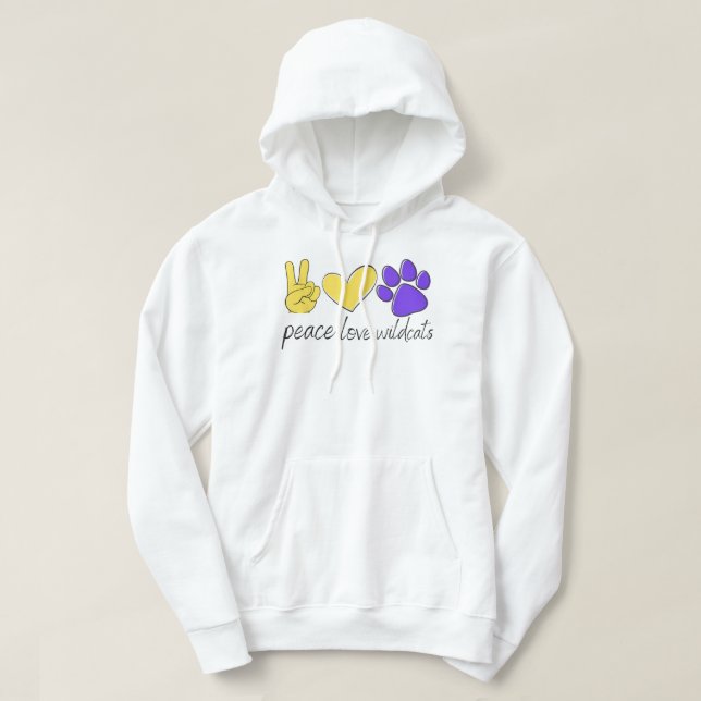 Moletom Espírito da Equipe da Peace Love Wildcats (Frente do Design)
