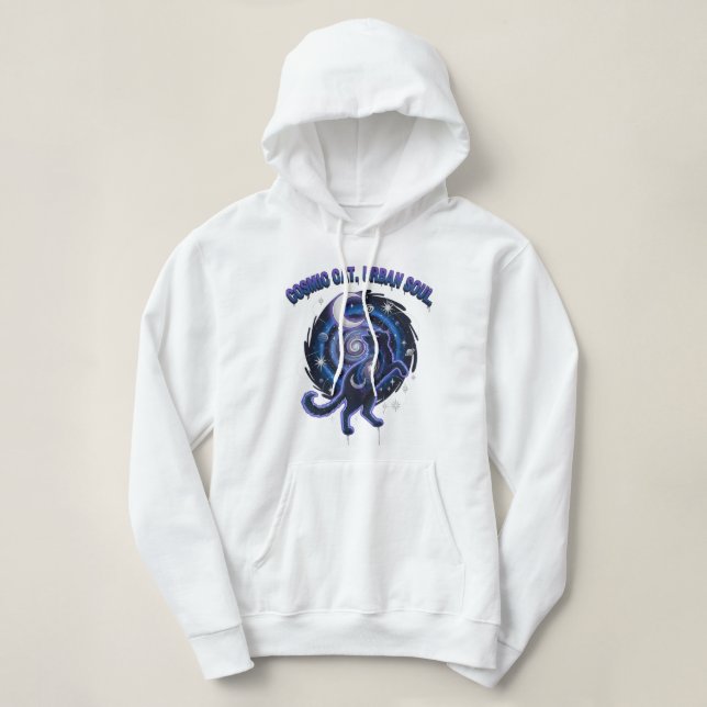 Moletom Espírito de Gato Cósmico: Blusão Cropped com Grafi (Frente do Design)