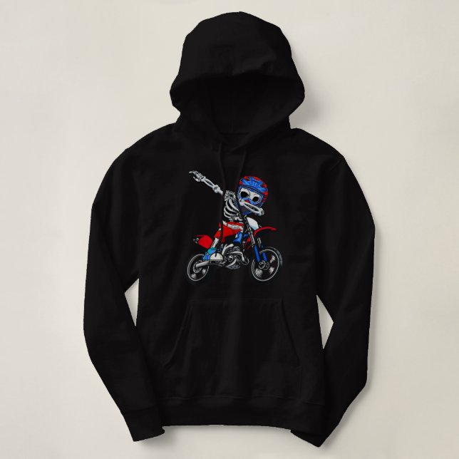 Moletom Esporte Motocross Skeleton Homens Homens Homens Cr (Frente do Design)